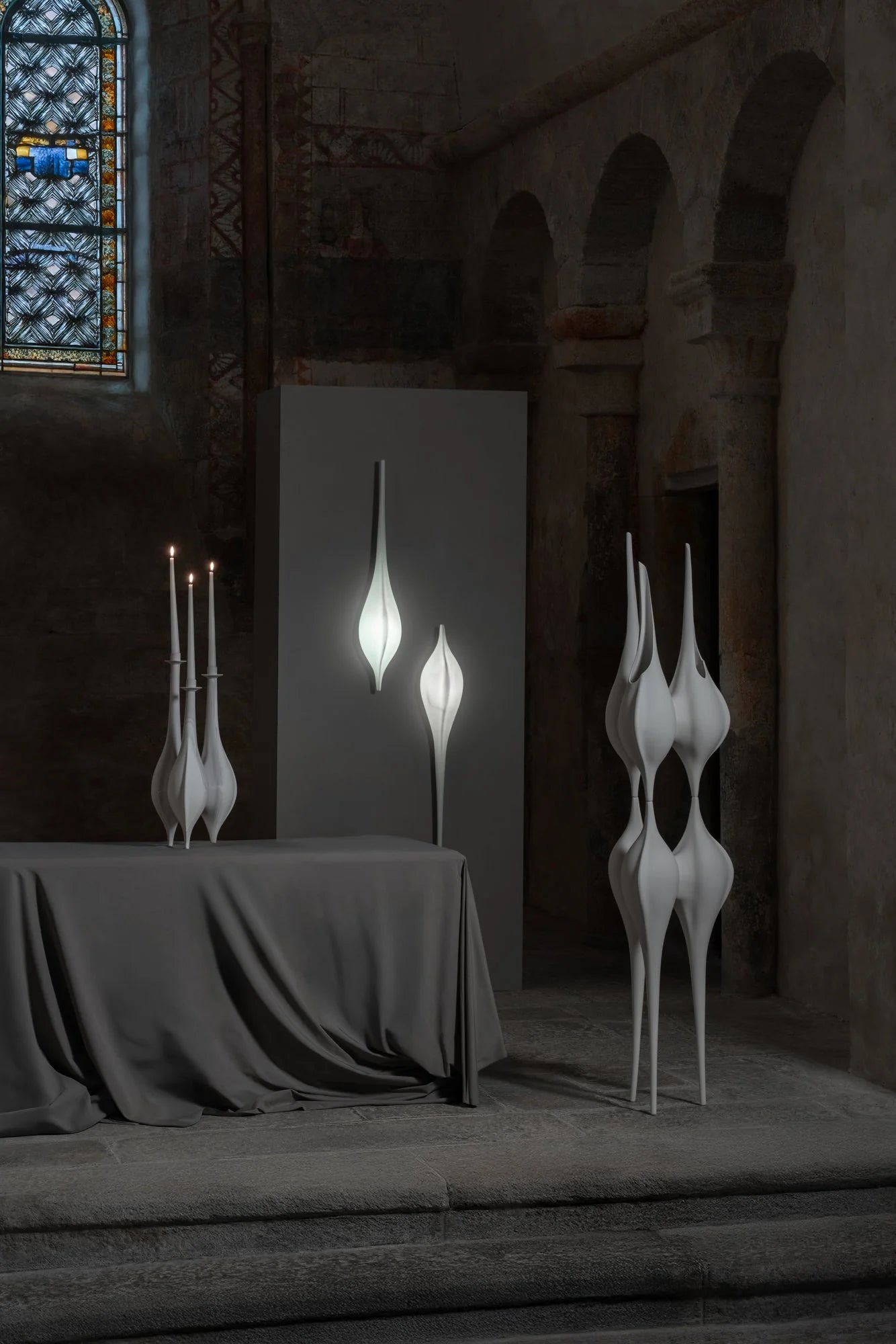 Candelabre Grey Marble