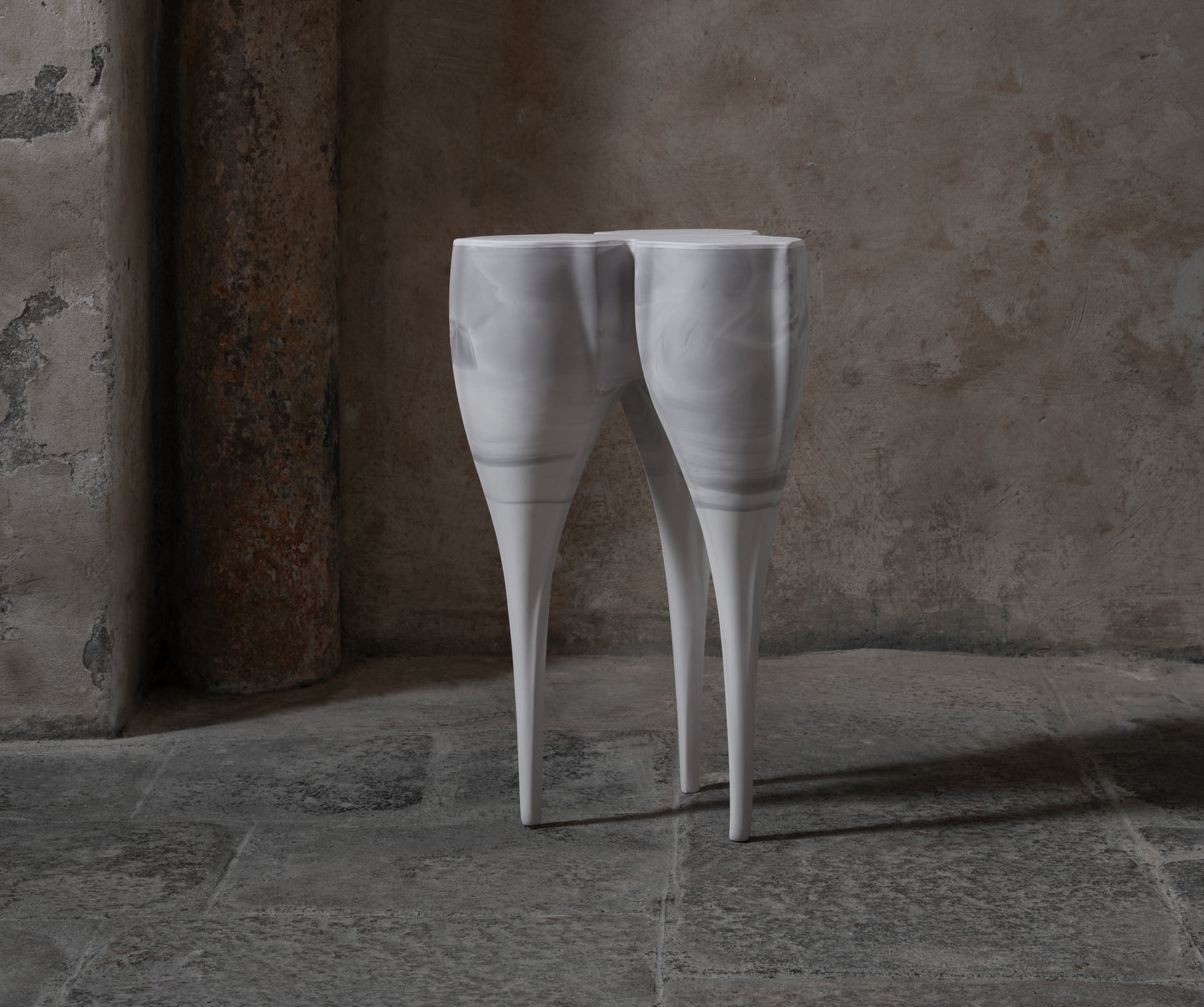 Side Table Grey Marble